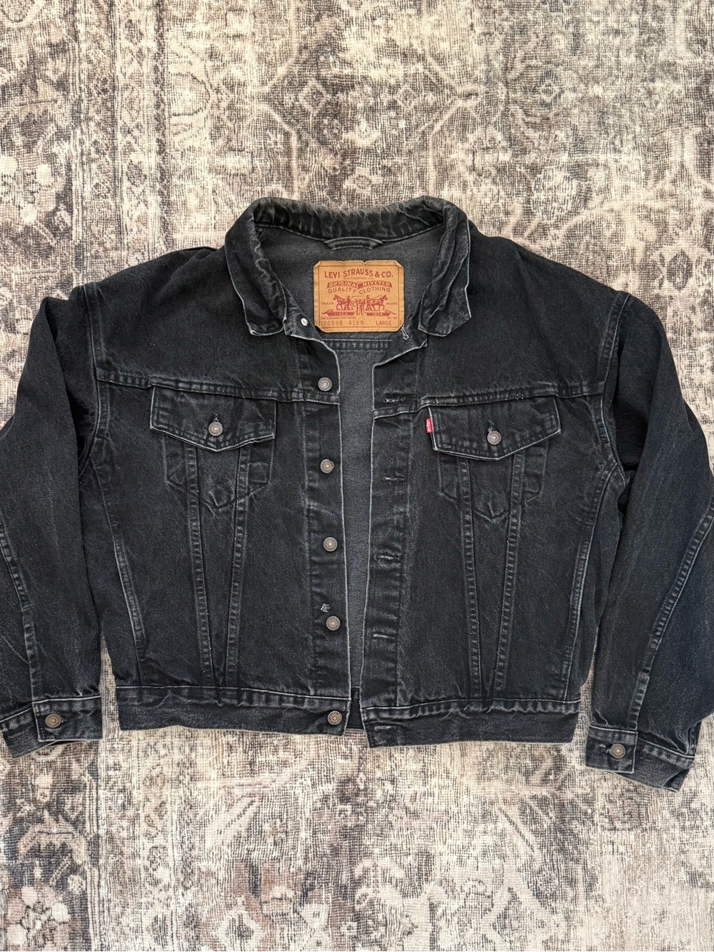 Vintage Levi's Black Washed Denim Trucker Jacket
